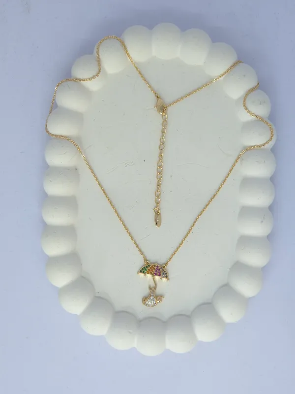Gold_Tone_Steel_Umbrella_Stone_Pendant_Necklace_For_Women