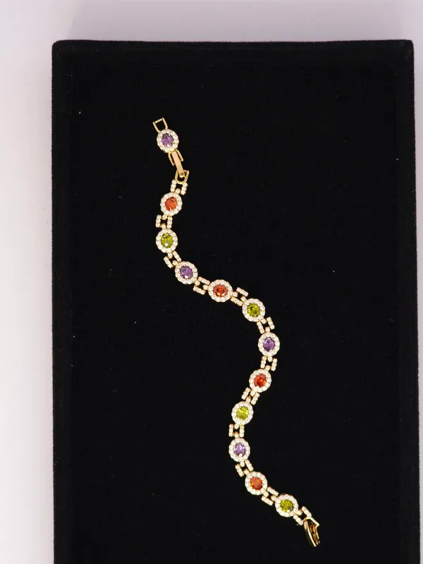 Multicolour_Gold_Tone_Stone_Bracelet_For_Women