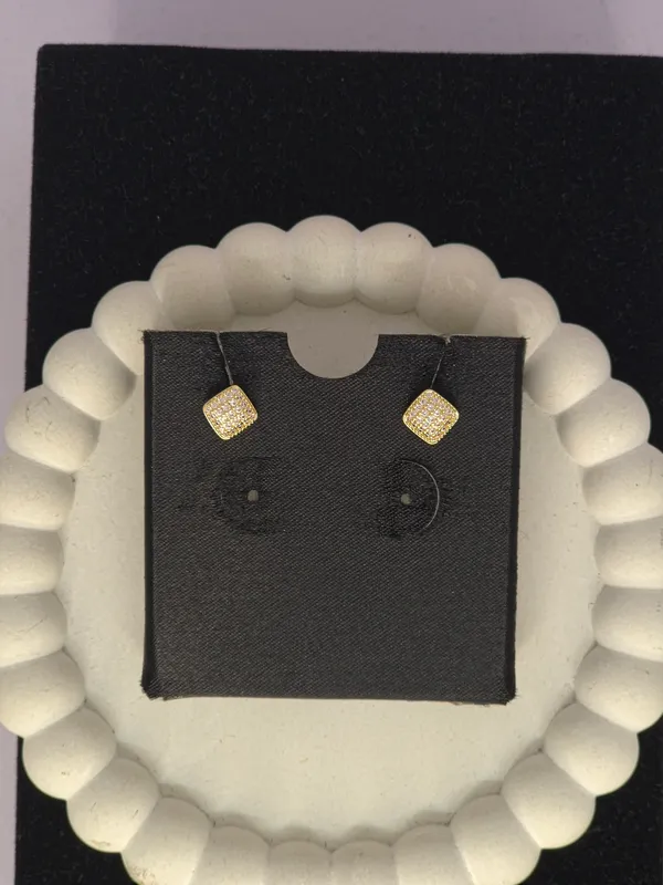 Gold_Tone_Square_Stud_Earrings_For_Women