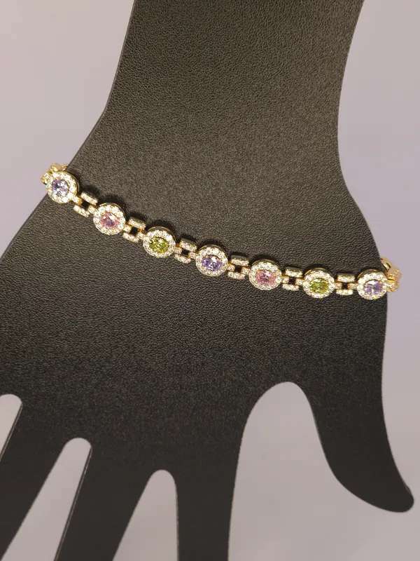 Gold_Tone_Multicolour_Stone_Bracelet_For_Women