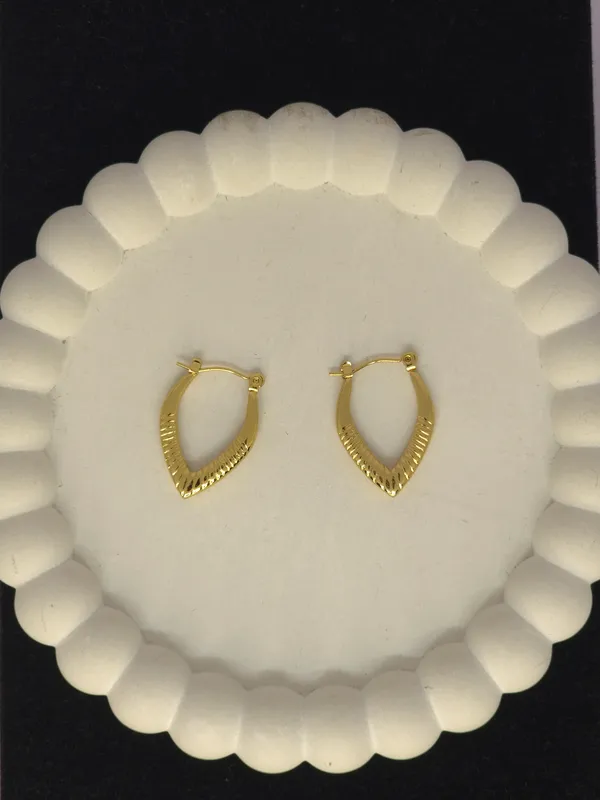 Gold_Tone_Steel_Textured_Pointed_Hoop_Earrings_For_Women