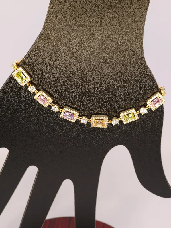 Gold_Tone_Multicolour_Stone_Bracelet_For_Women