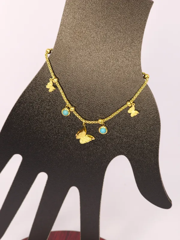 Gold_Tone_Butterfly_Charm_Bracelet_For_Women