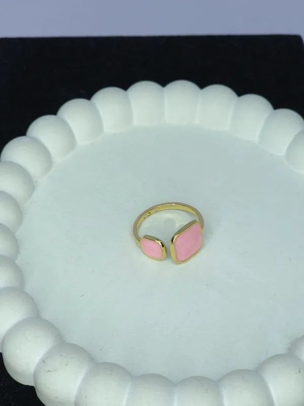 Gold_Tone_Pink_Stone_Adjustable_Open_Band_Ring_For_Women