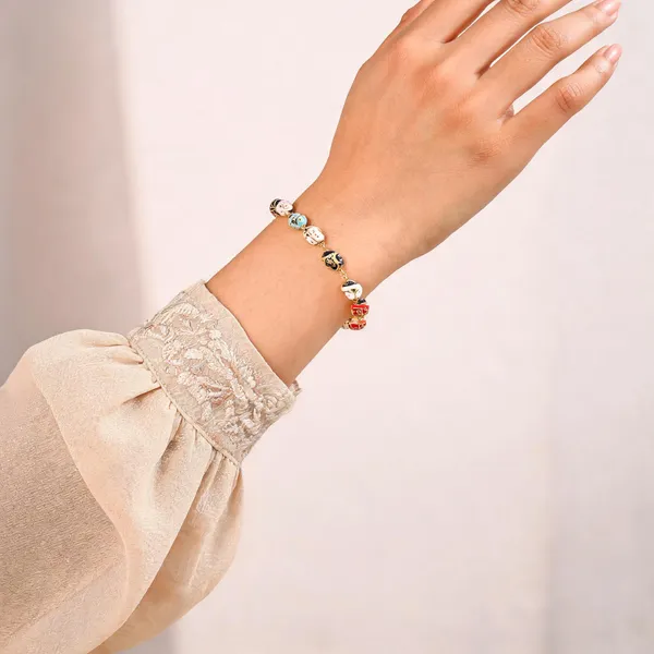 Multicolour_Gold_Tone_Steel_Elephant_Charm_Bracelet_For_Women