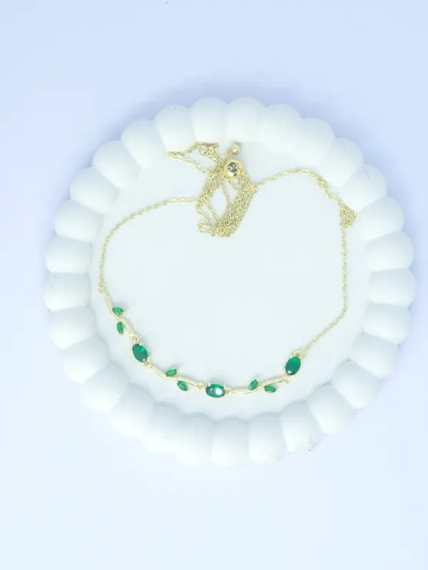 Gold_Tone_Green_Stone_Necklace_For_Women