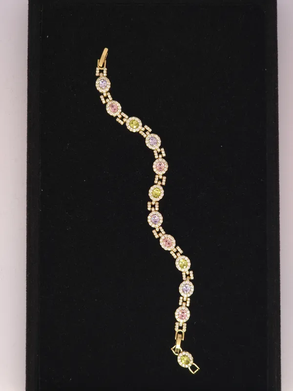 Gold_Tone_Multicolour_Stone_Bracelet_For_Women