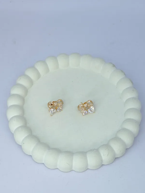 Gold_Tone_Steel_Cluster_Stone_Stud_Earrings_For_Women