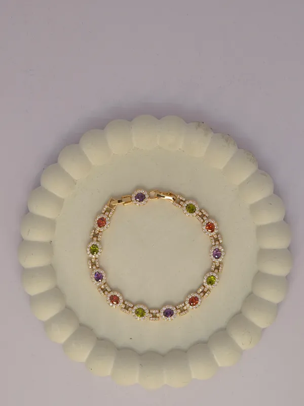 Multicolour_Gold_Tone_Stone_Bracelet_For_Women
