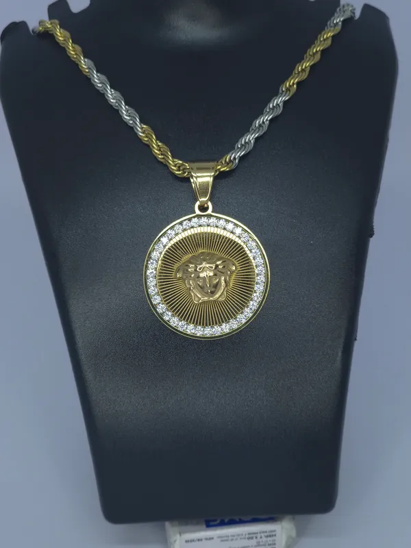 Two_Tone_Lion_Pendant_Necklace_For_Men
