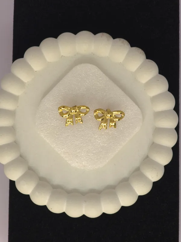 Gold_Tone_Bow_Stud_Earrings_For_Women