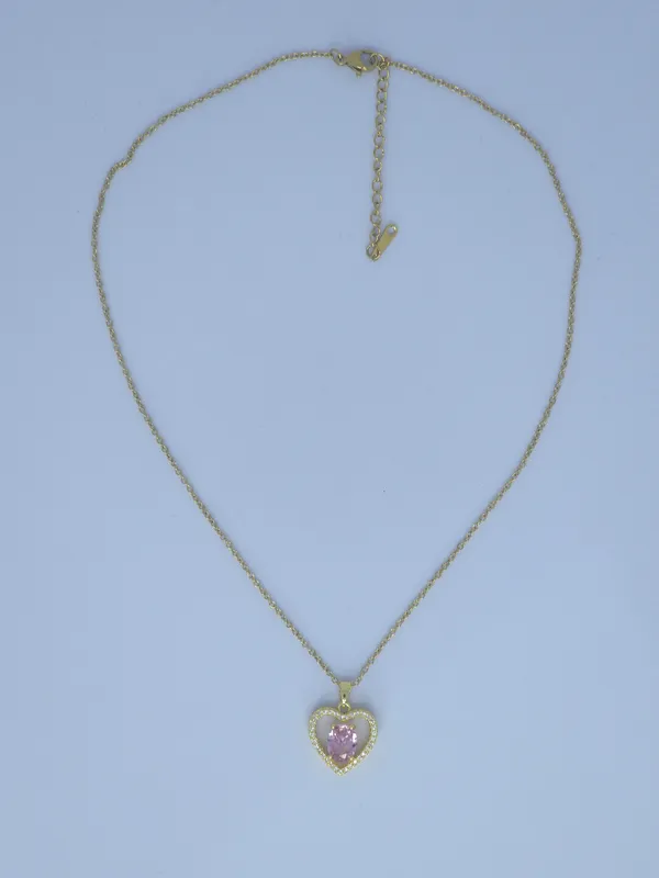 Gold-Tone_Heart_Pendant_Necklace_For_Women