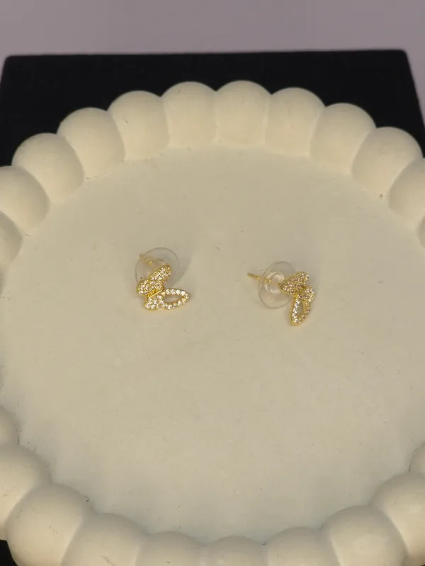 Gold-Tone_Textured_Stud_Earrings_For_Women