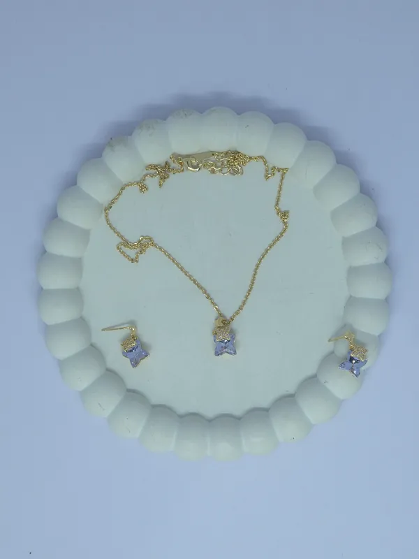 Gold_Tone_Stone_Pendant_Necklace_Set_For_Women