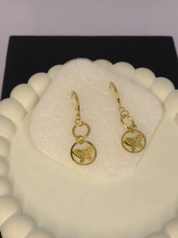 Gold_Tone_Butterfly_Drop_Earrings_For_Women