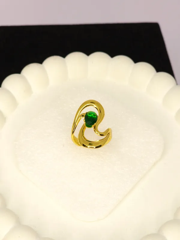 Gold_Tone_Green_Stone_Statement_Ring_For_Women