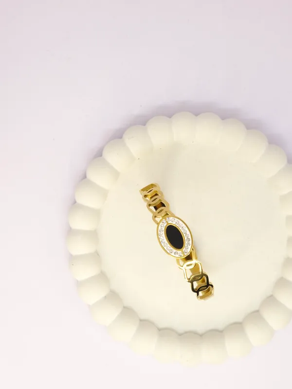 Gold_Tone_Oval_Stone_Bracelet_For_Women