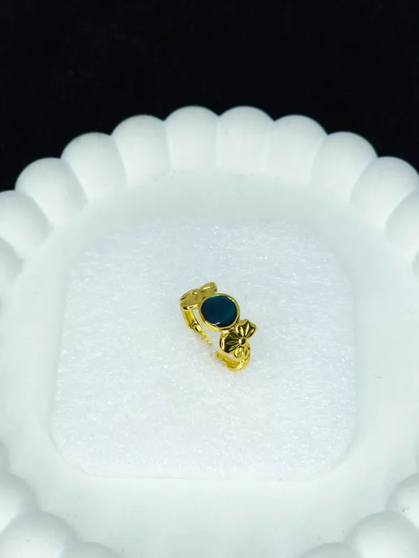 Gold_Tone_Oval_Blue-Green_Stone_Butterfly_Ring_For_Women