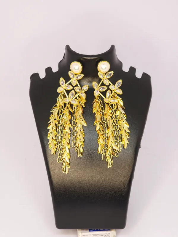 Gold_Tone_Pearl_Chandelier_Earrings_For_Women