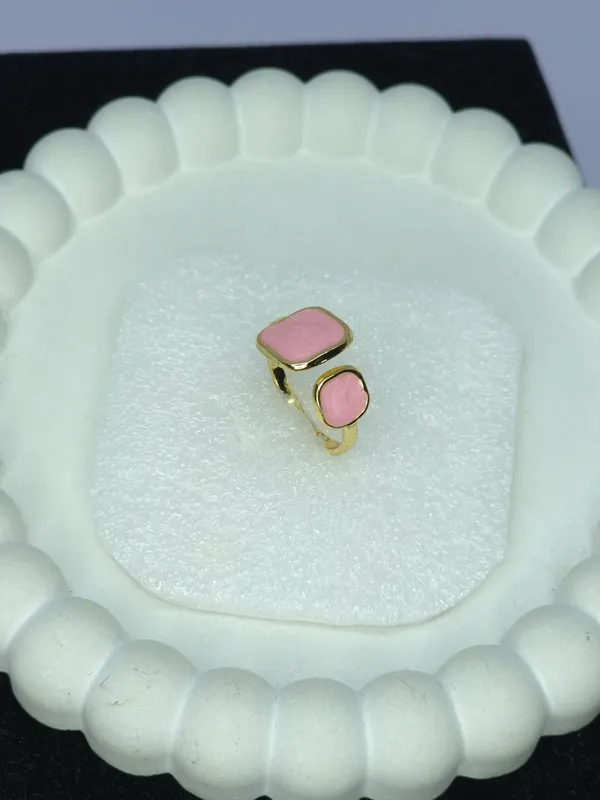 Gold_Tone_Pink_Stone_Adjustable_Open_Band_Ring_For_Women
