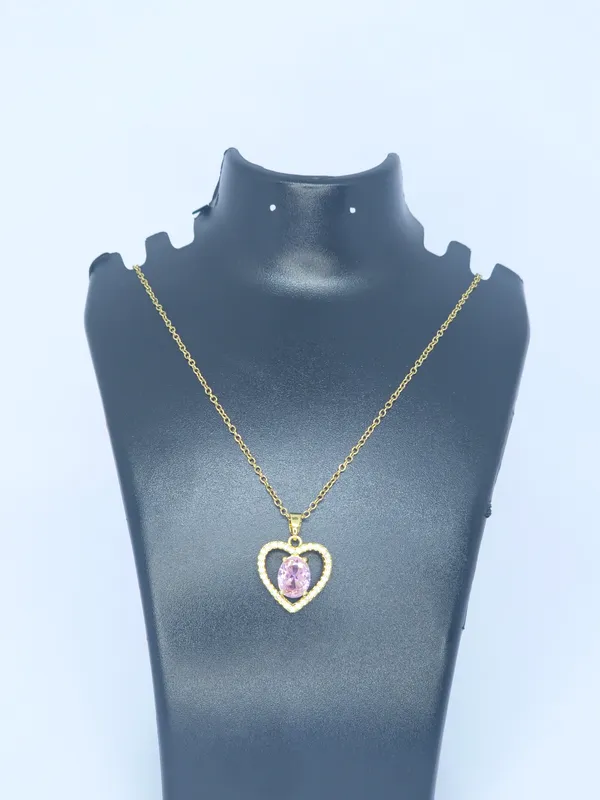 Gold-Tone_Heart_Pendant_Necklace_For_Women