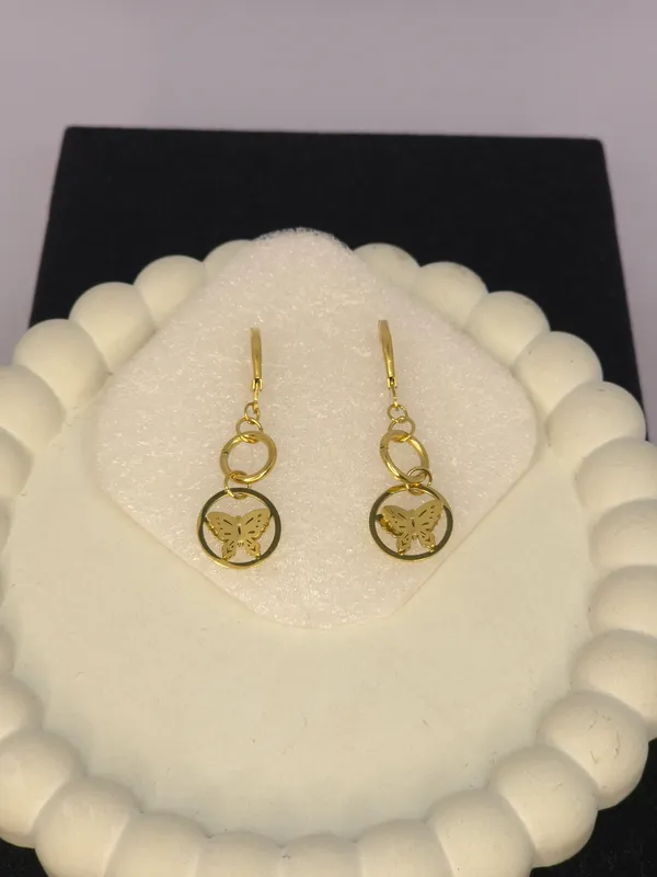 Gold_Tone_Butterfly_Drop_Earrings_For_Women