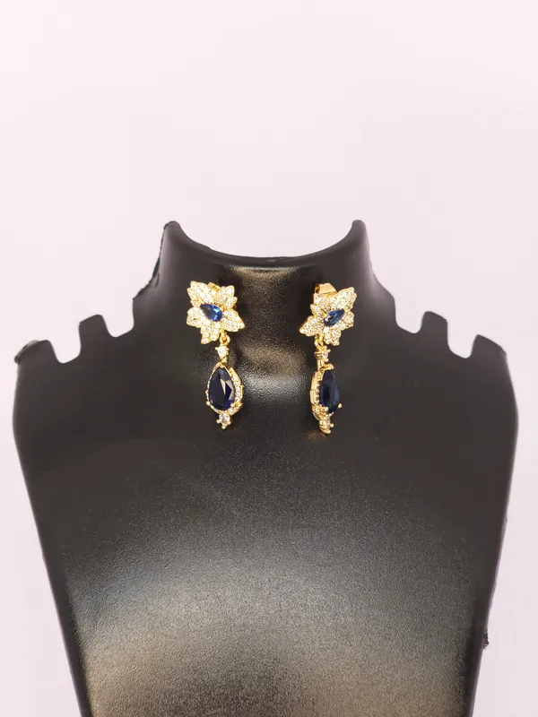 Gold-Tone_Floral_Drop_Earrings_For_Women