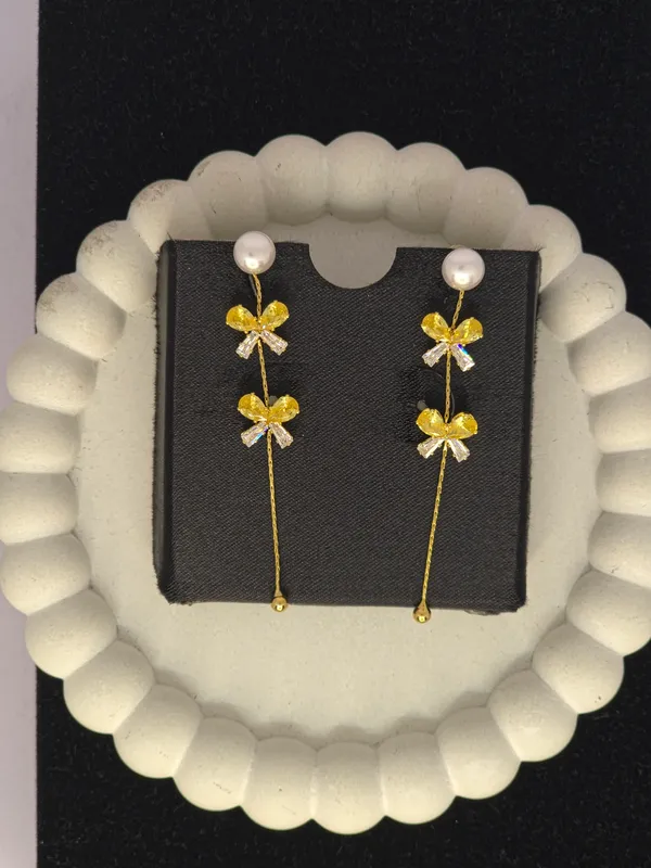 Gold_Tone_Floral_Drop_Earrings_For_Women