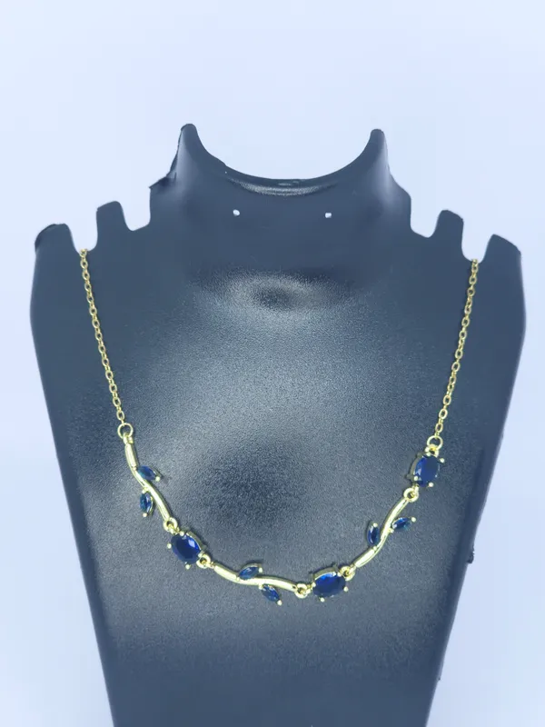Blue_Gold-Tone_Stone_Necklace_For_Women