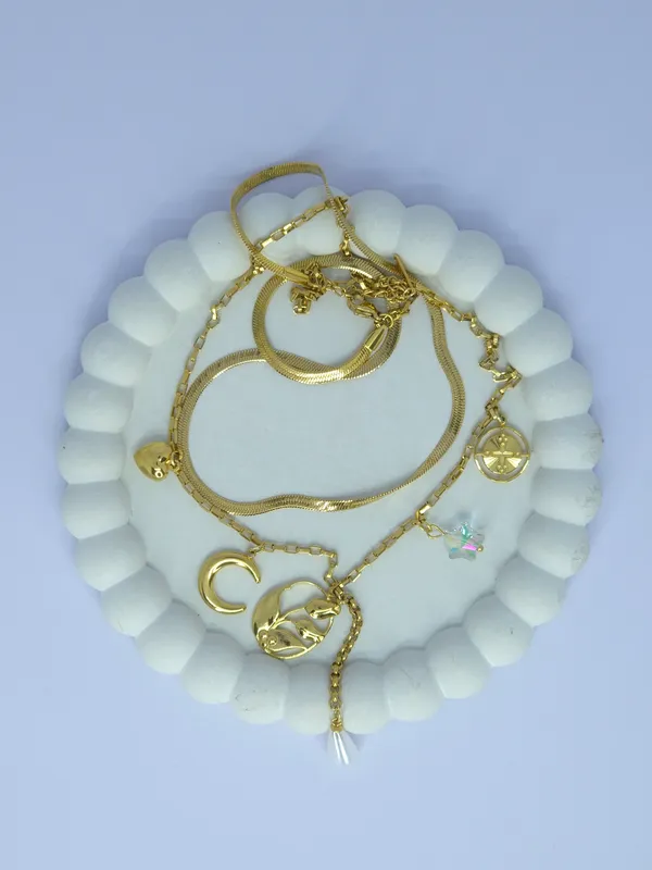Gold_Tone_Layered_Charm_Necklace_For_Women