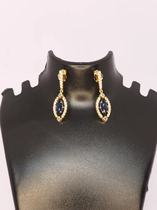 Blue_Gold_Tone_Drop_Earrings_For_Women