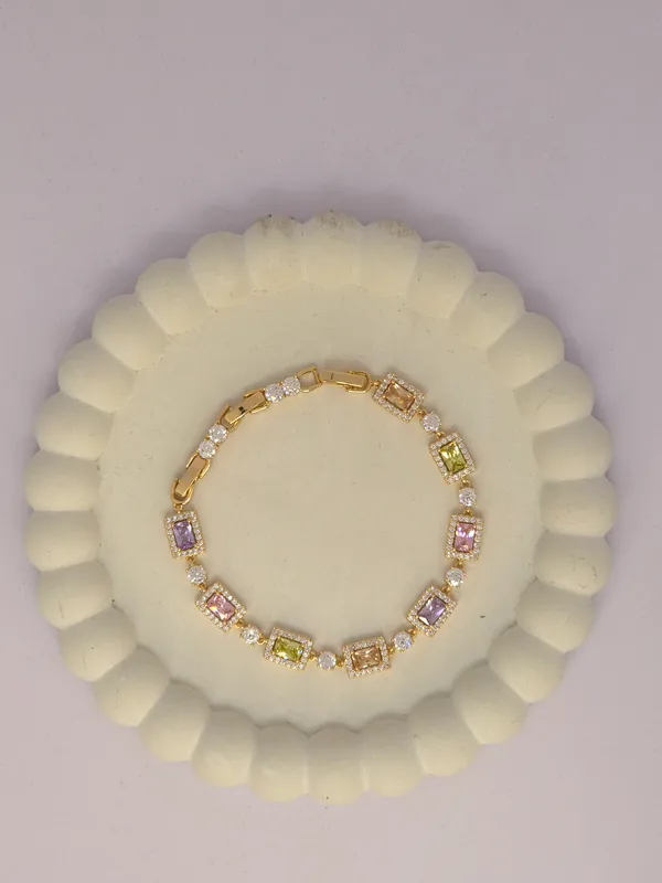 Gold_Tone_Multicolour_Stone_Bracelet_For_Women