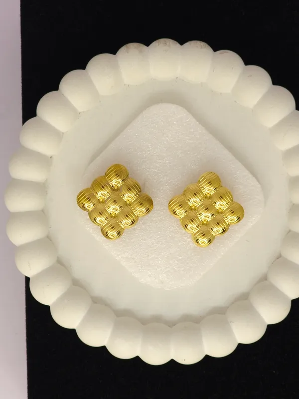 Gold_Tone_Textured_Stud_Earrings_For_Women