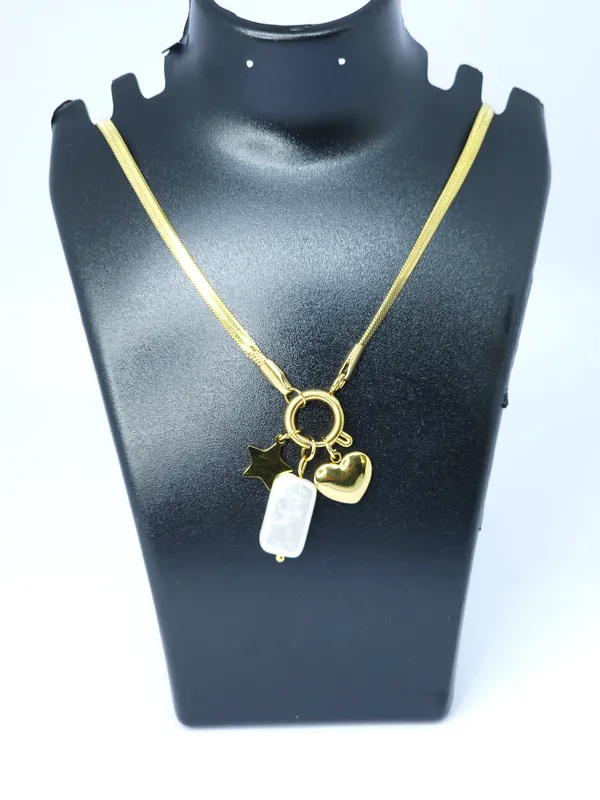 Gold_Tone_Multi_Charm_Star_Heart_Pendant_Necklace_For_Women
