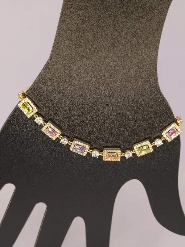Gold_Tone_Multicolour_Stone_Bracelet_For_Women