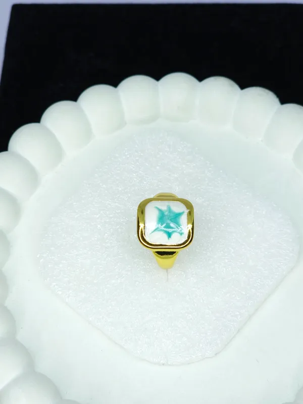 Gold_Tone_Turquoise_Star_Statement_Ring_For_Women