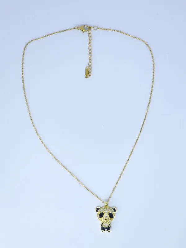 Gold-Tone_Panda_Pendant_Necklace_For_Women