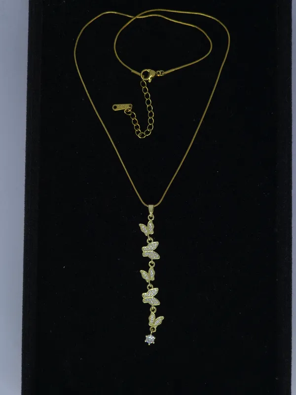 Gold_Tone_Steel_Layered_Butterfly_Pendant_Necklace_For_Women