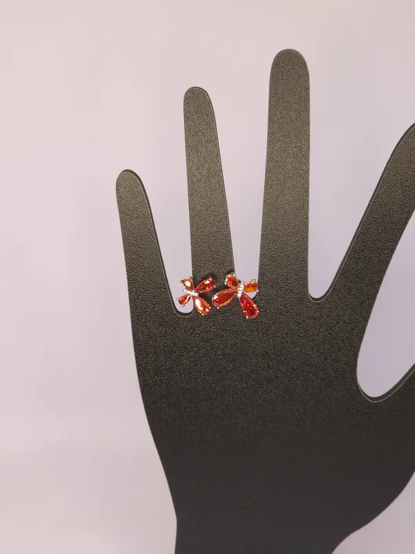 Orange_Floral_Stud_Earrings_For_Women