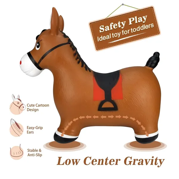 Inpany_Bouncy_Horse_Hopper_Brown_Inflatable_Jumping_Horse_Ride_On_Rubber_Bouncing_Animal_Toys_For_Kids_Toddlers_Children_Boys_Girls_Pump_Included