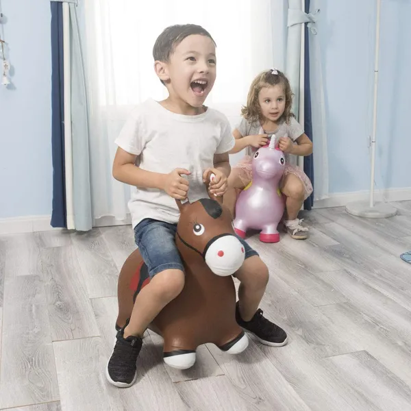 Inpany_Bouncy_Horse_Hopper_Brown_Inflatable_Jumping_Horse_Ride_On_Rubber_Bouncing_Animal_Toys_For_Kids_Toddlers_Children_Boys_Girls_Pump_Included