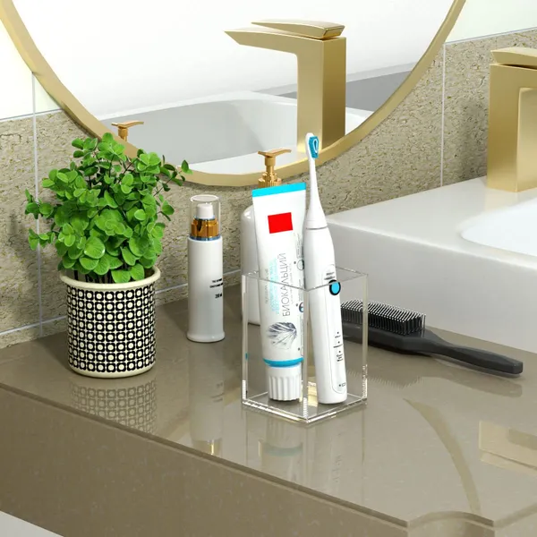 Niubee_Acrylic_Pen_Holder_2_Pack_Clear_Desktop_Pencil_Cup_Stationery_Organizer_For_Office_Desk_Accessory_Acrylic_Clear_Acrylic_Pen_Holder_Durable_Transparent_Design_Organizes_Stationery_And_Makeup_Tools_For_Students_And_Workers
