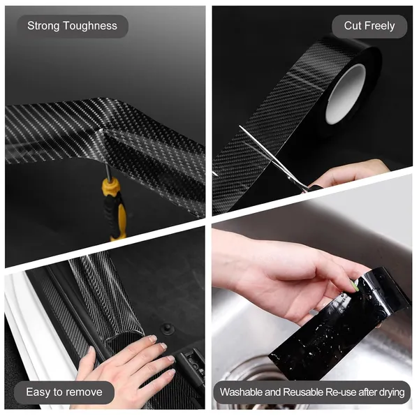 Bumper_Protector_Car_Door_Edge_Guard_5d_Carbon_Fiber_Wrap_Film_Waterproof_Anti_Collision_Strip_For_Car_Door_Guard_Front_And_Rear_Bumper_Door_Sill_Protector_2in_X_33ft_Black_Self_Adhesive_Protective_Strip_For_Door_Edges_Door_Sills_Bumpers_Scratch_And_Chip_Protection