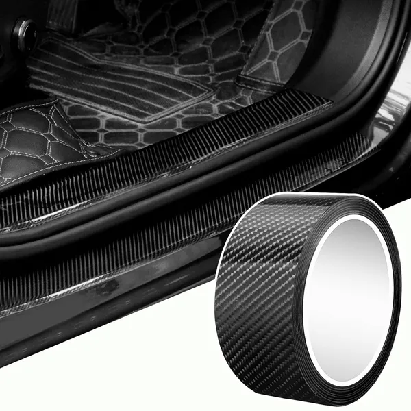 Bumper_Protector_Car_Door_Edge_Guard_5d_Carbon_Fiber_Wrap_Film_Waterproof_Anti_Collision_Strip_For_Car_Door_Guard_Front_And_Rear_Bumper_Door_Sill_Protector_2in_X_33ft_Black_Self_Adhesive_Protective_Strip_For_Door_Edges_Door_Sills_Bumpers_Scratch_And_Chip_Protection