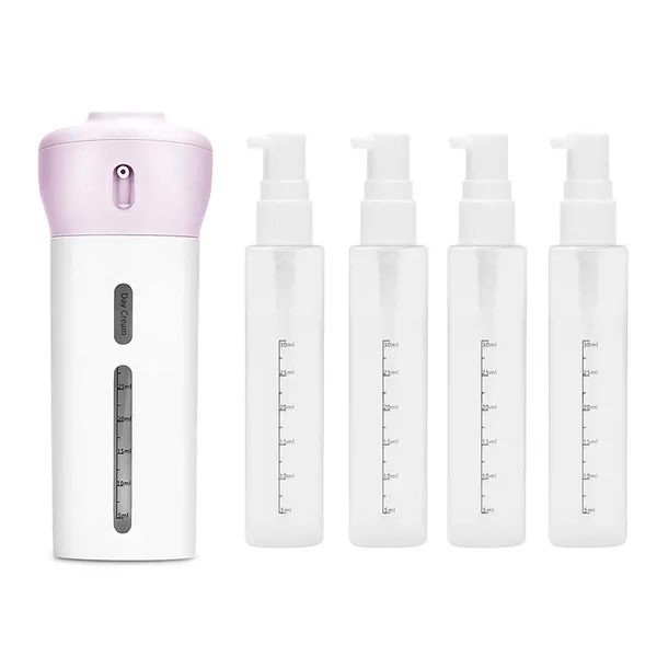4_In_1_Travel_Dispenser_Leak_Proof_Travel_Bottles_Containers_Shampoo_Gel_Set_Toiletries_For_Liquid_Lotion_Cream_Tsa_Approved_White_Pink