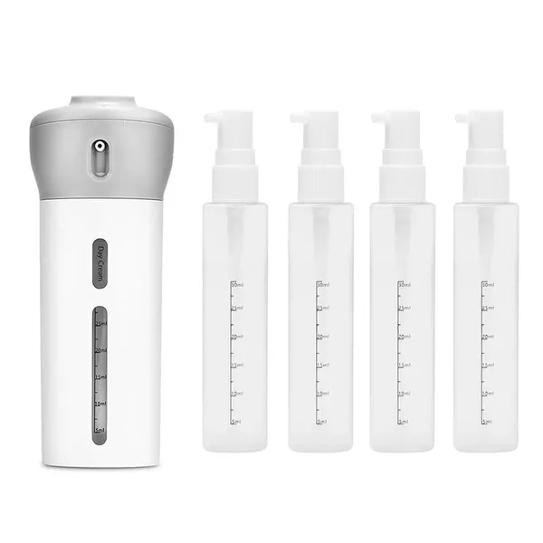 Rrwin_4_In_1_Travel_Bottle_Set_Dispenser_Multifunction_Toiletry_Kits_Cosmetic_Container_For_Toothbrush_Sanitizer_Lotion_Skincare_Soap_Makeup_White_Gray