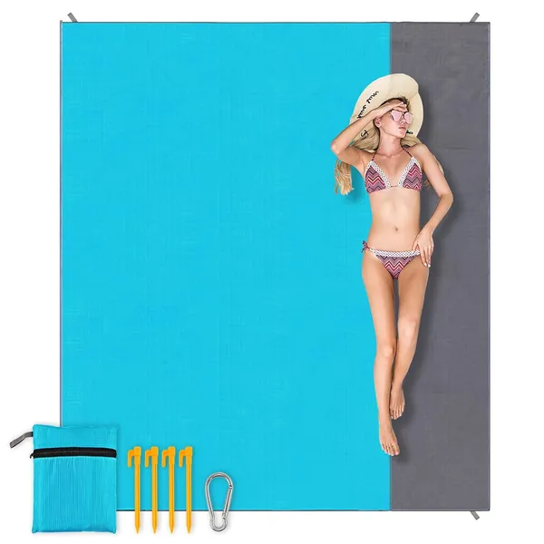 Yoyi_Yoyi_Yoyi_Sand_Free_Beach_Blanket_210t_Polyester_Beach_Mat_Waterproof_Sandproof_For_2_7_Adults_Oversized_55_X69_Lightweight_Pocket_Blanket_For_Travel_Camping_Hiking_Music_Festivals_Blue_69x82