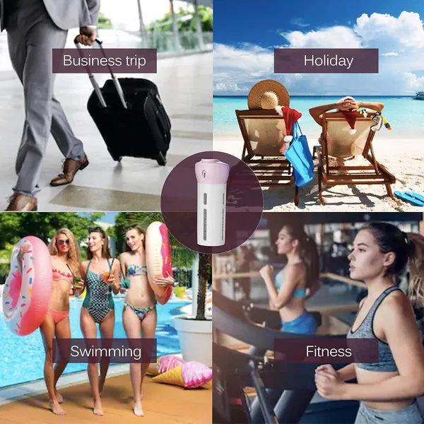 2_Pieces_4_In_1_Travel_Dispenser_Shampoo_Lotion_Gel_Set_Leak_Proof_Travel_Containers_Bottles_For_Toiletries_Body_Wash_Liquid_Cream_Tsa_Approved_Pink_Pink