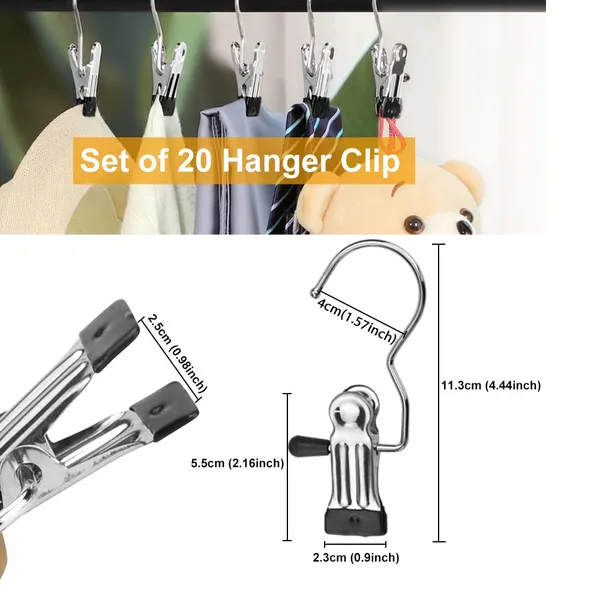 Buzifu_Pack_Of_20_Clip_Hooks_Boot_Hanger_Metal_Non_Slip_Clothes_Hanger_360_Rotating_Clips_Trouser_Laundry_Hanging_Hooks_Pegs_For_Scarves_Hats
