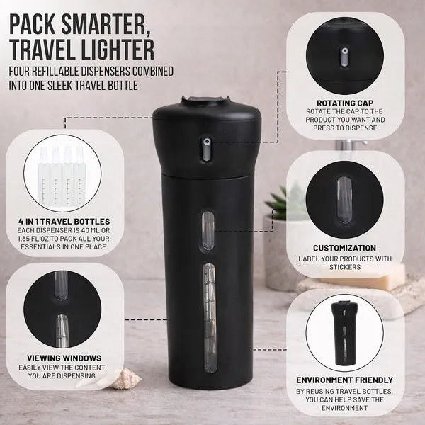 Travigo_4_In_1_Travel_Dispenser_Bottle_Set_Tsa_Approved_Leak_Proof_Reusable_1_4_Oz_40_Ml_Toiletry_Containers_For_Shampoo_Conditioner_Soap_Lotion_Skincare_2_Pack_Black_Pink